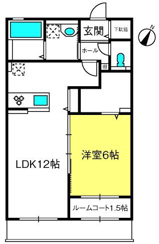 リバ-サイドハイツ(1LDK/1階)の間取り写真