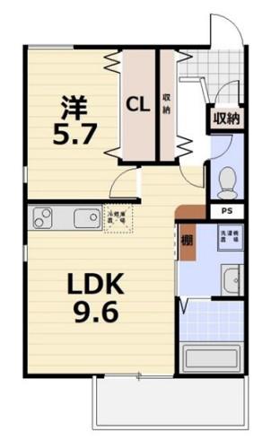 HYGGE伏見(1LDK/3階)の間取り写真