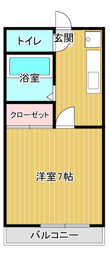 レジデンスアポロC(1K/2階)の間取り写真