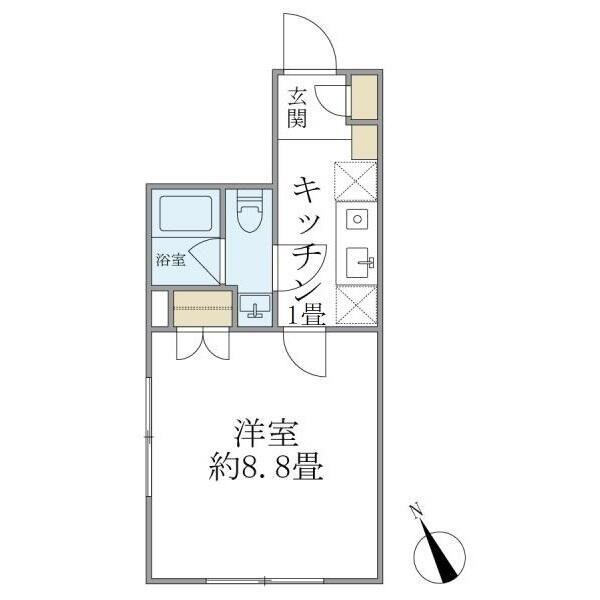 コンポジット門前仲町サウス(1K/4階)の間取り写真