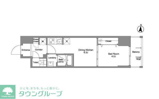 DAFFITTO錦糸町(1DK/12階)の間取り写真