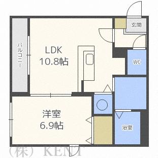 ハイムコンフォルト(1LDK/3階)の間取り写真