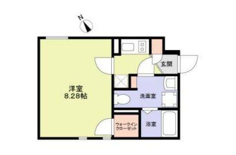ザレジデンス市谷台町(1K/1階)の間取り写真