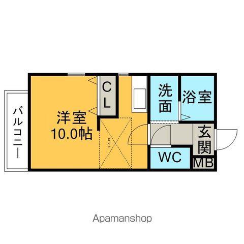 ペレハウスII(ワンルーム/2階)の間取り写真