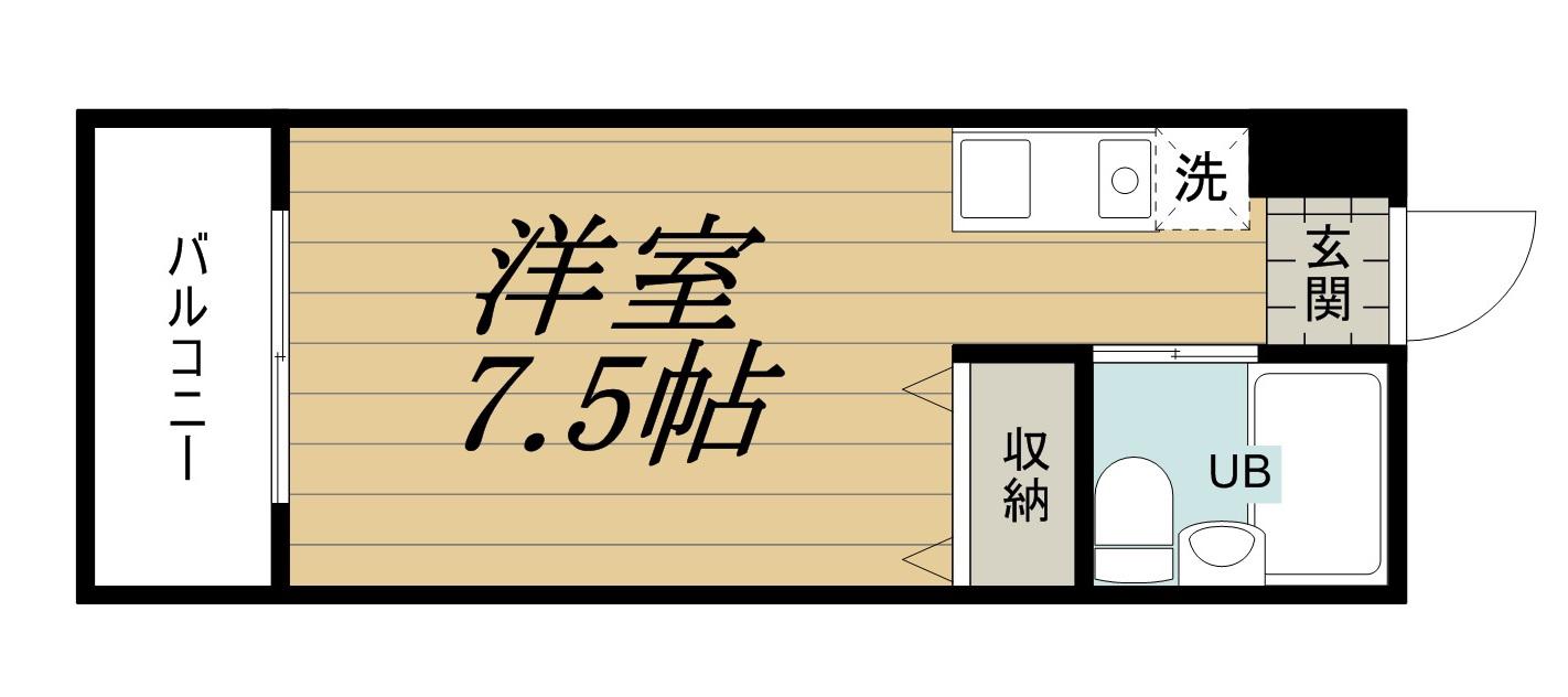 ウォンズ東千葉(ワンルーム/5階)の間取り写真