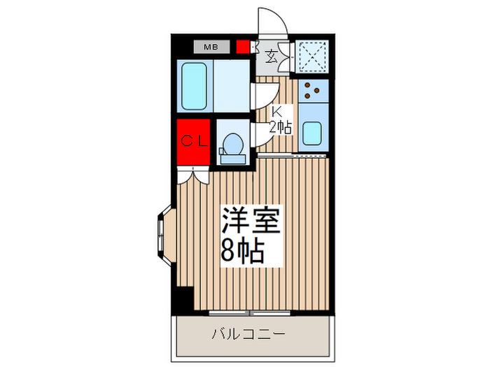 戸田公園ステイタス(1K/3階)の間取り写真