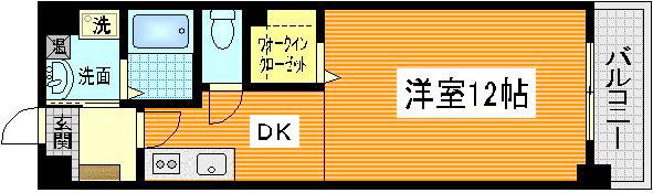 メゾンスミノ(1DK/2階)の間取り写真