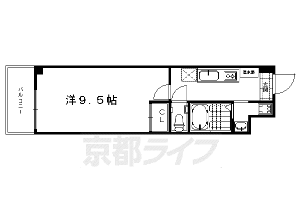グランステージ京都四条(1K/5階)の間取り写真