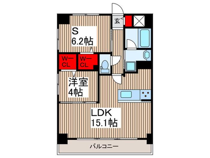 ラグゼナ浦和(1SLDK/3階)の間取り写真