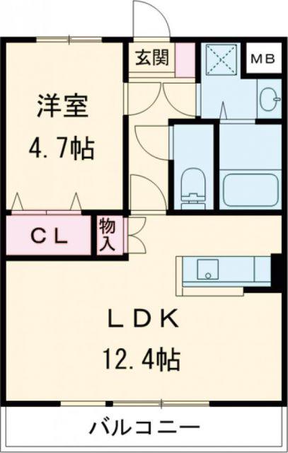 CASA DUO(1LDK/2階)の間取り写真