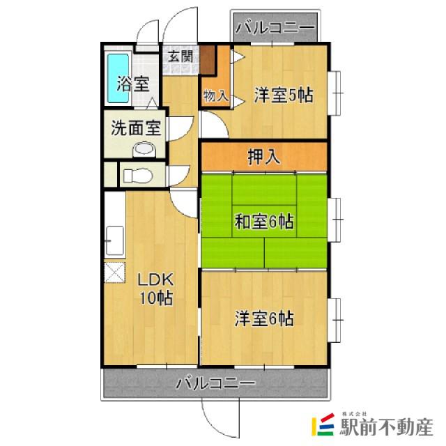 グラース蔵上(3LDK/1階)の間取り写真