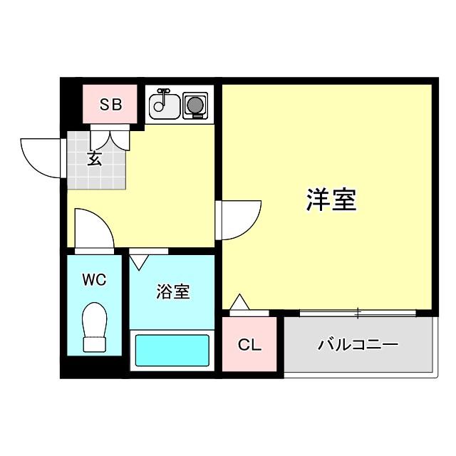 エースハイツ玉川(1K/3階)の間取り写真