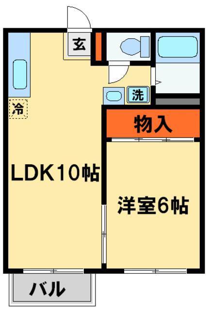 ドミール新松戸(1LDK/1階)の間取り写真