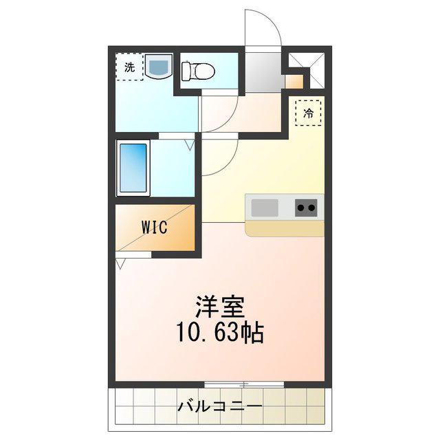 アンプルール茶谷(1K/2階)の間取り写真