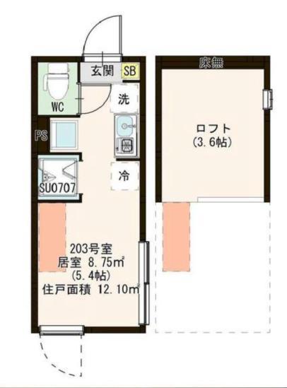 OAKS東武練馬(ワンルーム/2階)の間取り写真