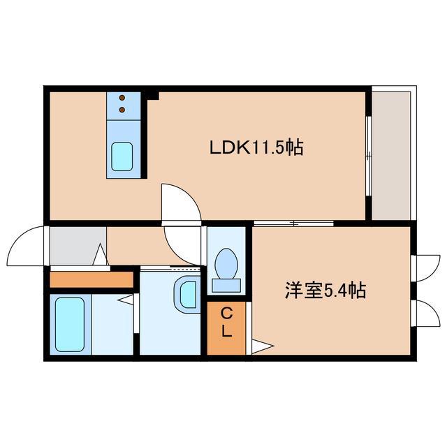 パーク五稜郭館(1LDK/1階)の間取り写真