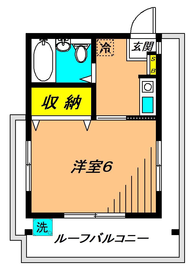 コーポラスコダマ(1K/4階)の間取り写真