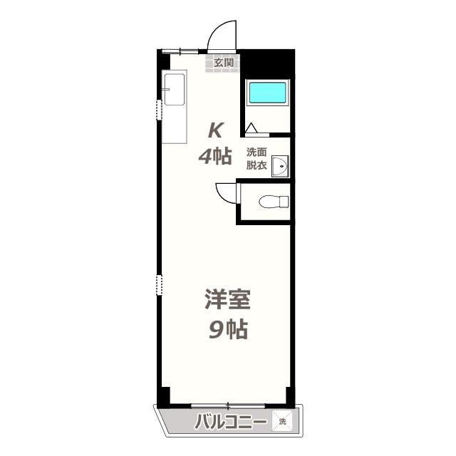 橘マンション(ワンルーム/2階)の間取り写真