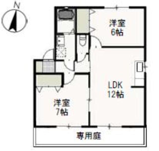 エクセレントハイツ I(2LDK/1階)の間取り写真