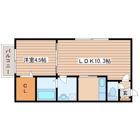 セブンスコート琴似(1LDK/2階)の間取り写真