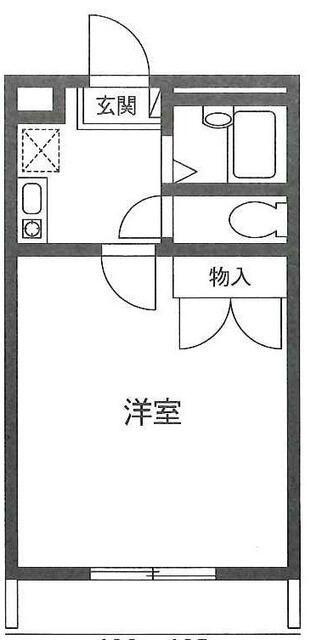 ツインベル(1K/2階)の間取り写真