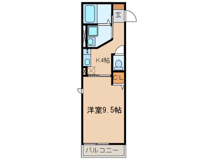 COCODE翔(1K/1階)の間取り写真