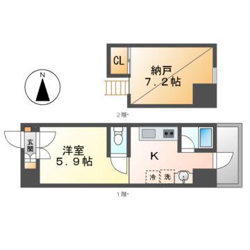 美SILENT MOTOYAMA(1SK/3階)の間取り写真