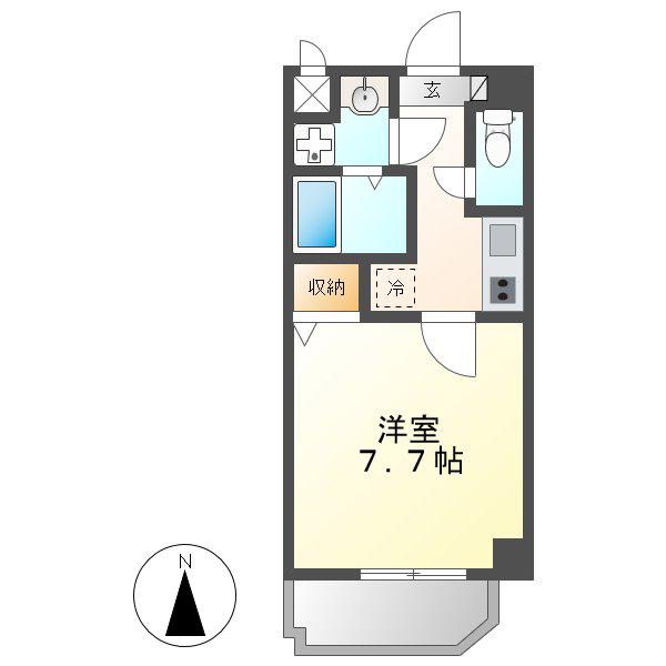 アトネス1604(1K/5階)の間取り写真