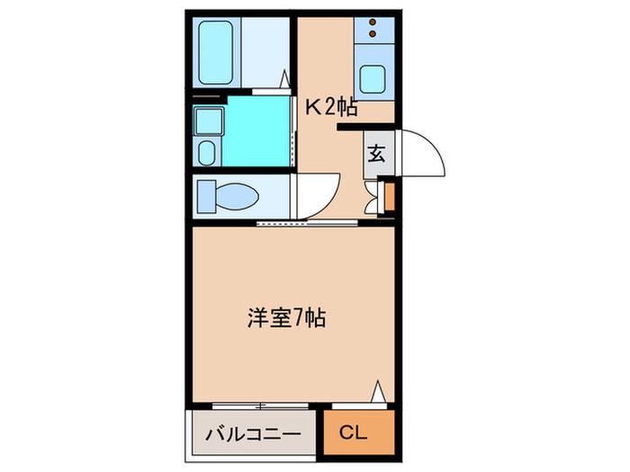 COTE(1K/2階)の間取り写真