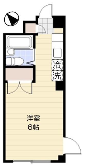 スカイヒルズ相模原(ワンルーム/1階)の間取り写真