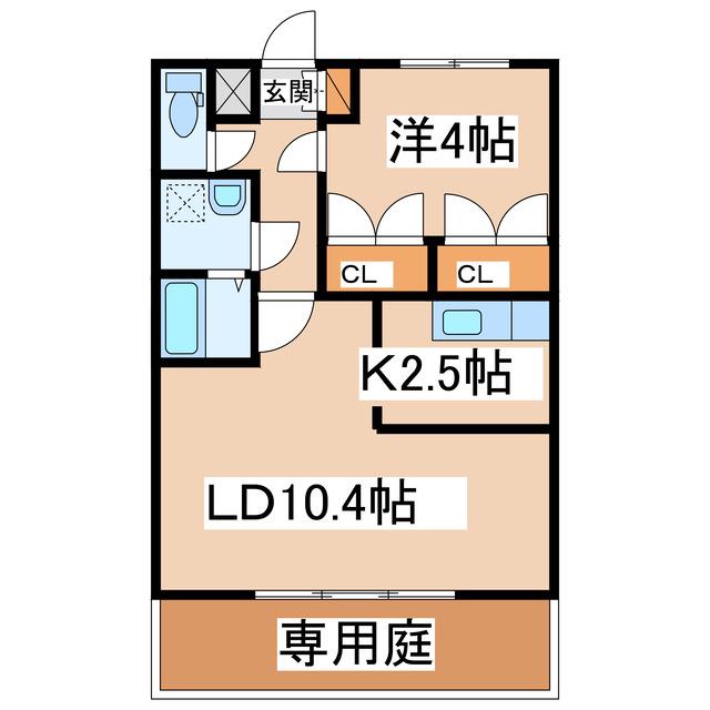 スカイ・ドリーム(1LDK/1階)の間取り写真