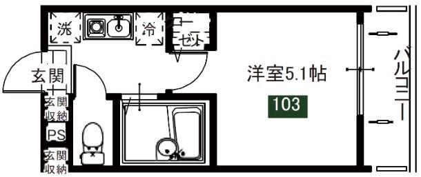 メルディアお花茶屋(1K/1階)の間取り写真