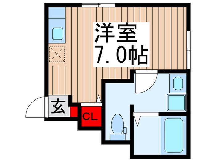ベレガンス柏常盤台V(ワンルーム/1階)の間取り写真