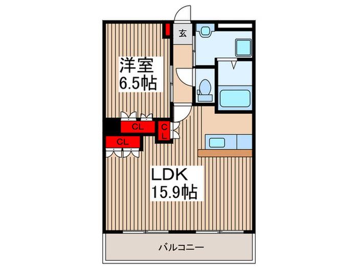 ア・ピアチェーレ(1LDK/2階)の間取り写真