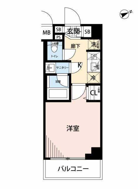 REGALIZ溝の口(1K/2階)の間取り写真