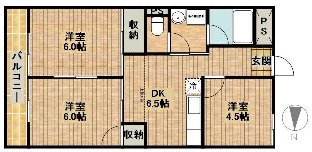 キャピタルハイム(3DK/1階)の間取り写真