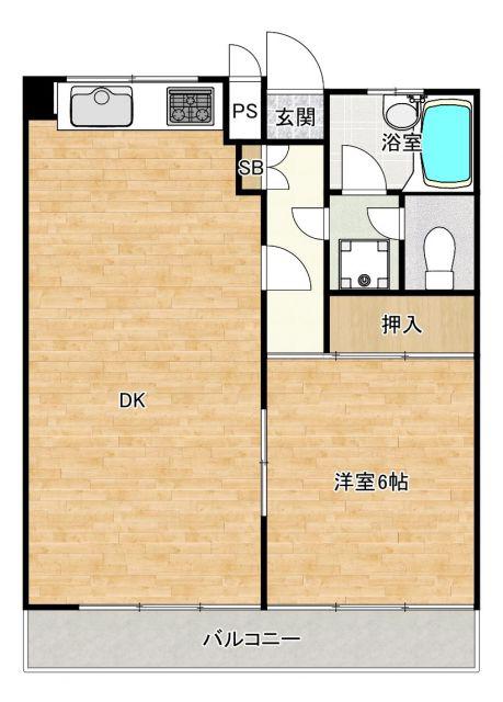 ノバハウス(1LDK/1階)の間取り写真