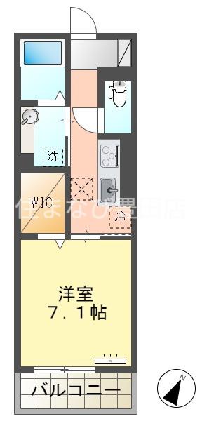 アイレックスMK(1K/1階)の間取り写真