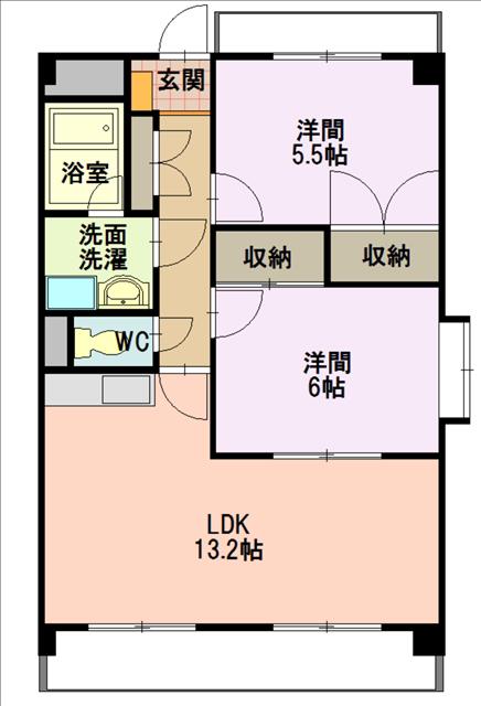 レージュエクセル(2LDK/3階)の間取り写真