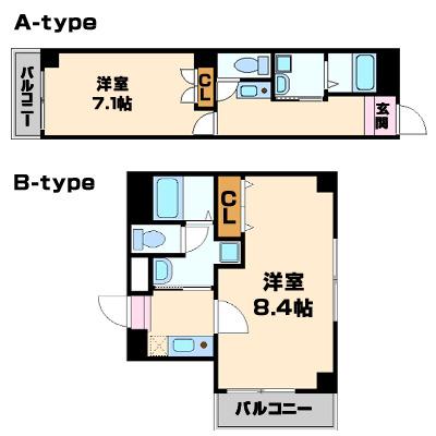 エスペランサ谷町(1K/9階)の間取り写真