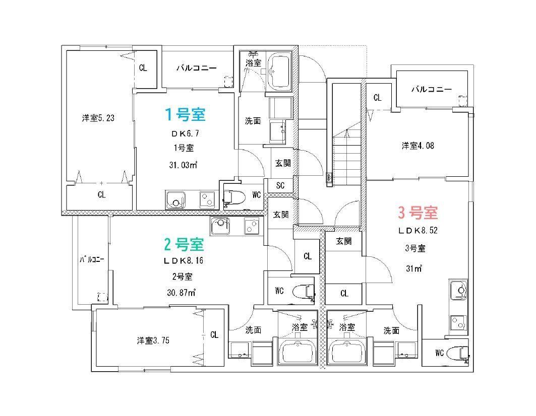 オルスト(1LDK/3階)の間取り写真