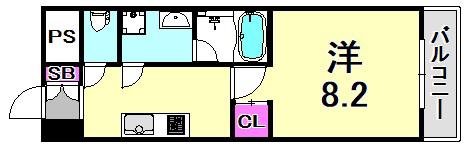 AILE稲野(1K/1階)の間取り写真