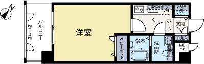 ピュアドームベイサイド博多(1K/4階)の間取り写真