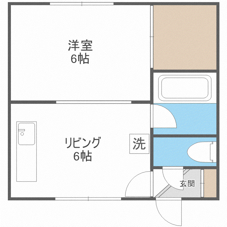 リバーハイツ伊藤(1DK/2階)の間取り写真