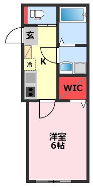 KEIAI RESIDENCE 北柏(1K/2階)の間取り写真