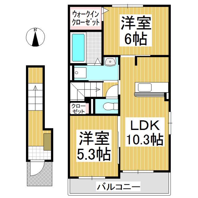 グランコートV(2LDK/2階)の間取り写真