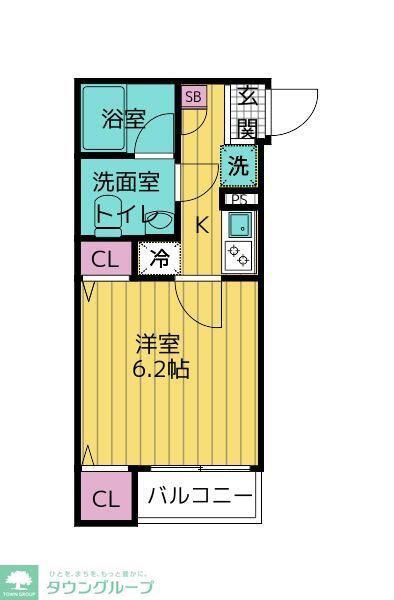 ルーミナス川越(1K/3階)の間取り写真
