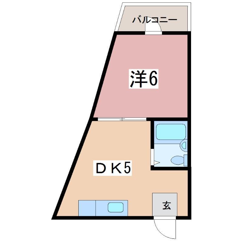 ピーチジョー県大(1DK/1階)の間取り写真