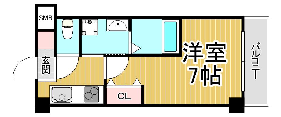 VILLA武庫之荘(1K/2階)の間取り写真