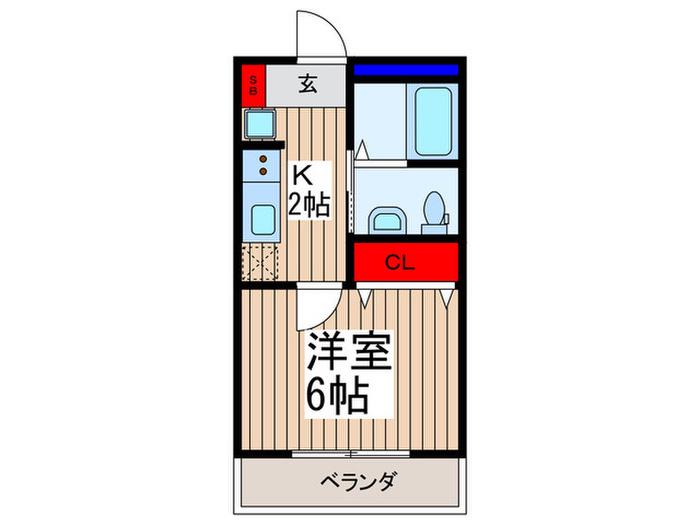 ウエストガーデンふじみ野(1K/3階)の間取り写真